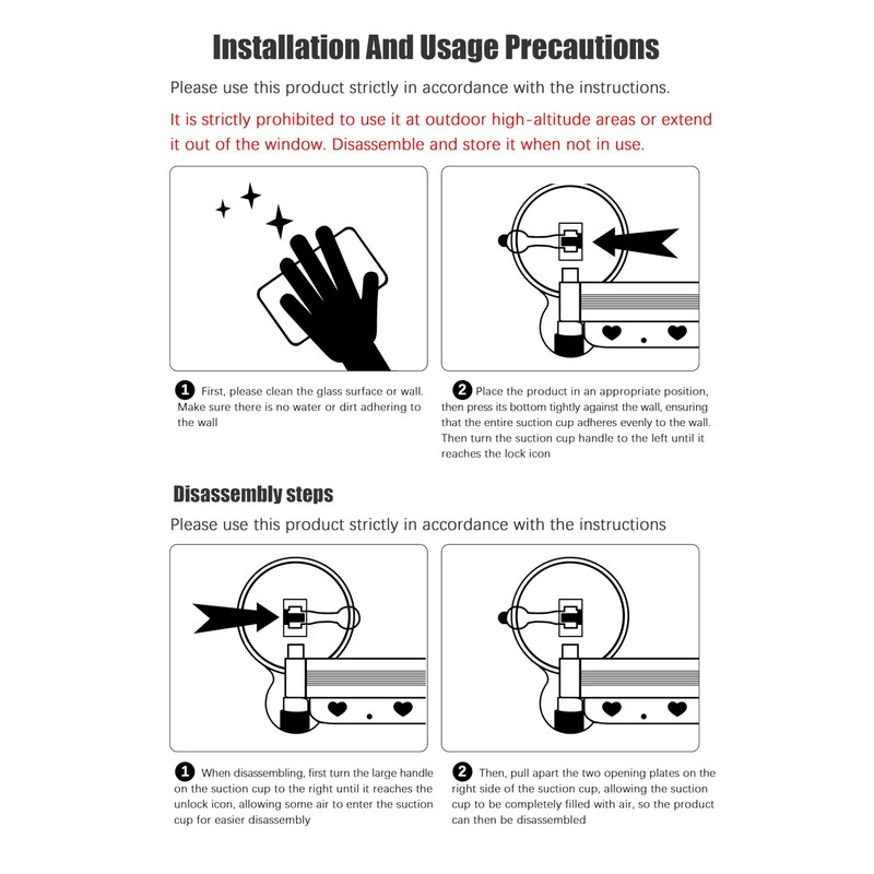 EHERDM Wall Mounted Folding Shower Curtain Rod Punch-Free Suction Cups