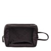 EnzoDesign Brown Cowhide Leather Toiletry Bag