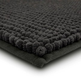 Charcoal Color Thick Machine Tufted Rugs for Bathroom Floor Ultra-Soft Luxurious and Sumptuous Feel 1 8" x 2 10 Size, Extra Absorbent | All Season Pretty Gray Shade, Lavish Coziness, Highly Durable