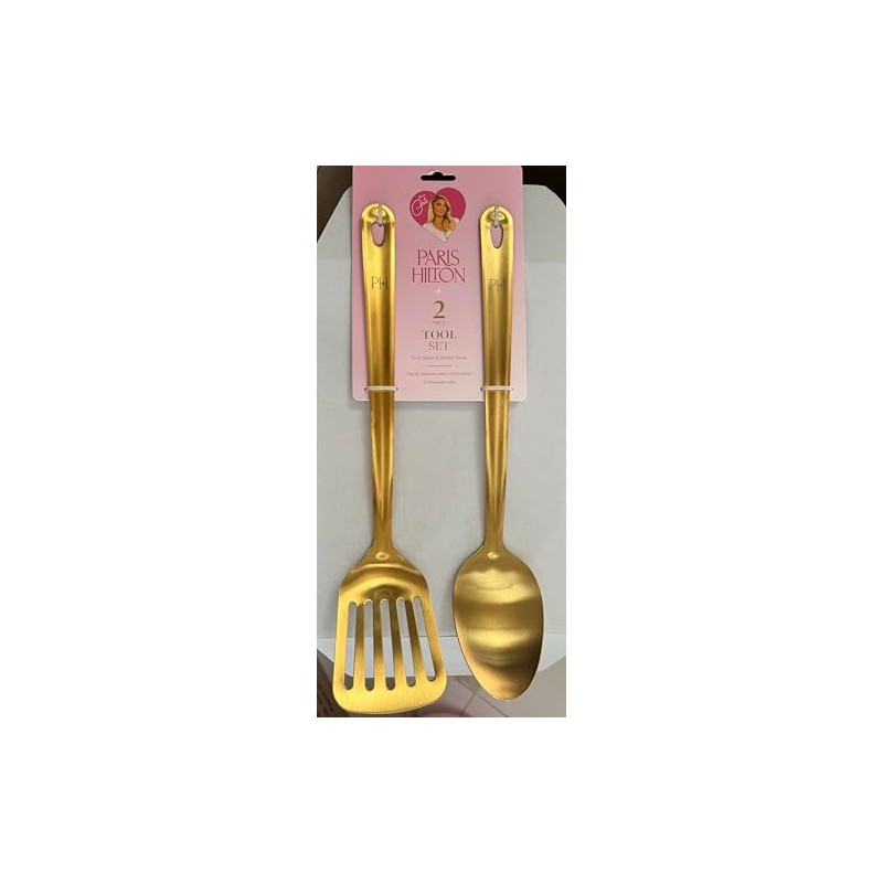 Gold Kitchen Tool Set, 2-Piece Stainless Steel Serving Spoon and
