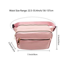 Long Keeper Bum Bag Women Men Stylish Multifunctional Bum Bag Belt Bag Large Adjustable Straps Waist Bag Fanny Pack for Outdoor Travel Sports, pink, Unit size, Adjustable shoulder strap belt bag