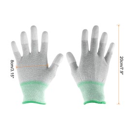 HARFINGTON 6 Pairs ESD Anti Static Gloves 20cm Thickened High Resistance Carbon Fiber Computer Gloves for PC Computer Electronics Installation and Repair(Medium), Green