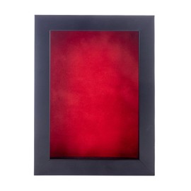 18x24 Shadow Box Frame Black Wood | with a 3/4" Usable Display Depth | Includes a Red Real Suede Texture Acid-Free Backing Board, UV Resistant Acrylic, and Hanging Hardware