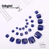 Sakytal Glossy Fake Toenails Blue Solid Color Full Cover False