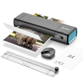 Laminator, 4 in 1 Laminator Machine, A4 Laminating Machine Hot & Cold with Paper Trimmer & Corner Rounder,Fast Heating,New ABS Material,Jam Release laminator,9-Inch Laminator for Home School Office