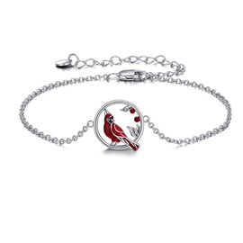 YFN Cardinal Anklet for Women Sterling Silver Red Cardinal Anklet Memorial Jewelry Gifts for Women
