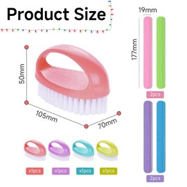 4Pcs Brushes and 4Pcs Nail Files, Nail Cleaning Brushes, Nylon Brushes, Nail Care Tools, Manicure Tools