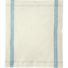 Erwin Müller Glass Cloth Pack of 2 Pure Linen Wool White/Blue Size 50 x 60 cm