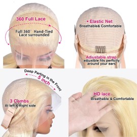 Unbranded 26inch 613 360 lace frontal wig human hair