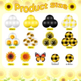 Qunclay 200 Pcs Painted Wood Beads 16 mm Multi Colored Wooden Beads Natural Colorful Round Loose Spacer Beads for Necklace Earring Bracelet Jewelry Making Garland Tree Home Decor (Sunflower)