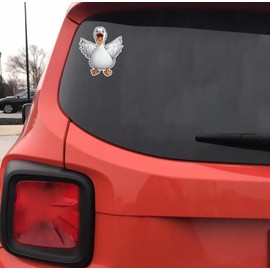Cute Silly Goose Warrior Unique Vinyl Decal Waterproof Sticker For Car bike, SUV, Truck Helmet, Laptop, Water Bottle Notebook Decal Window, Bumper Vinyl Sticker 5-inch (Design 2)