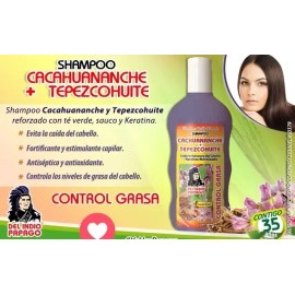 Shampoo Cacahuananche Y Tepezcohuite 550ml Del Indio Papago Control Grasa Capilar Hidrata Keratina Hidrolizada Sauco