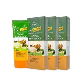Ikel 2+1 Ekel Soothing & Moisture Snail Sunblock 70ml Sun Cream Sunscreen Sunblock Sun Balm SPF50+ PA+ / 2+1 이켈 수딩앤모이스쳐 스네일 선블럭70ml 선크림 자외선차단제 선블록 썬밤 SPF50+ PA+