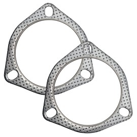 YGQ 3.5 Inch Exhaust Gaskets Exhaust Gasket 3 Bolt 89mm Flange High Temperature Graphite with Fire Ring Replacement Pack of 2