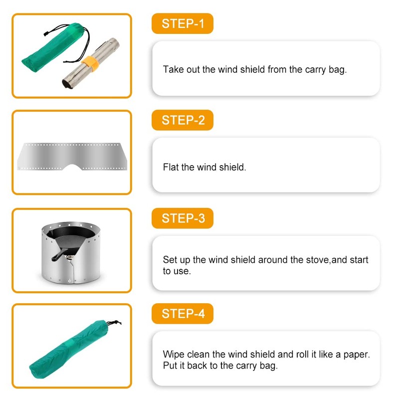 YIWENG Ultralight Titanium Outdoor Camping Stove Wind Shield Umbrella Windproof