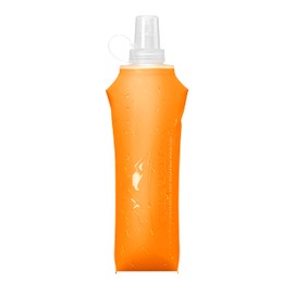 Zelvot Running Vest Soft Flask, BPA-Free 500ml Collapsible Water Bottle for Hydration Backpack, Folding Running Water Bottle for Running Hiking Cycling Climbing (Orange, 500ML)