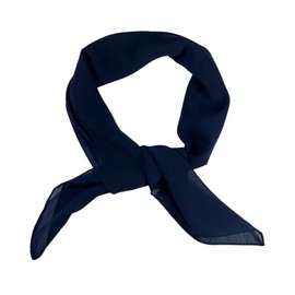 WESTEND CHOICE Square Chiffon Scarves Women Plain Neck Scarf 50s Retro lightweight Bandana Wrap Square women's scarves 65 x 65 cm (Navy)