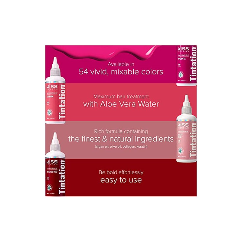 Kiss Tintation Semi-Permanent Hair Color 5 Ounce, T740 Rose Gold
