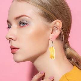 Anmpab Funny Imitation Food Earrings for Women French Fried Chicken Leg Chicken Chunks Fries Shrimp Tail Drop Dangle Earrings Creative Jewelry (French Fries)