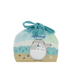 Marushin 1025008100 Drawstring Lunch Bag with Gusset, My Neighbor Totoro Raindrops, School Entrance Preparation, Nursery School, Kindergarten, Elementary School, Boy, Girl, Character