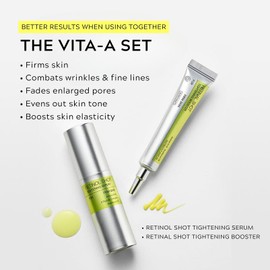 Vita A Retinal Shot Tightening Booster + Retinol Shot Firming Serum, Retinol Serum for Face Anti Aging, Retinol Cream for Wrinkles & Fine Lines, Improve Elasticity, Pore Minimiser, 15ml+30ml
