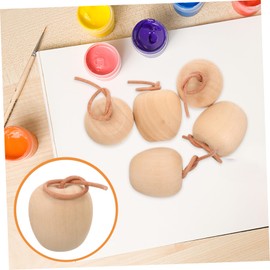 SHINEOFI 5pcs Painted Children's Toys Miniature Painting Apple Wood Apple Decor Unfinished Apple Unpainted Apple Wood Painting Apples Children Painting Plaything Wooden Plain Apple