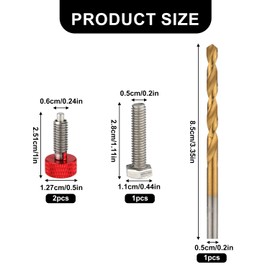 Packout Handle Release Pins Kit, 2pcs Handle Release Pins Hand Retractable Spring Plunger Stainless Steel M6 Quick Release Pins with Bolt and Drill Bit for Toolbox Removal Kit (Red)