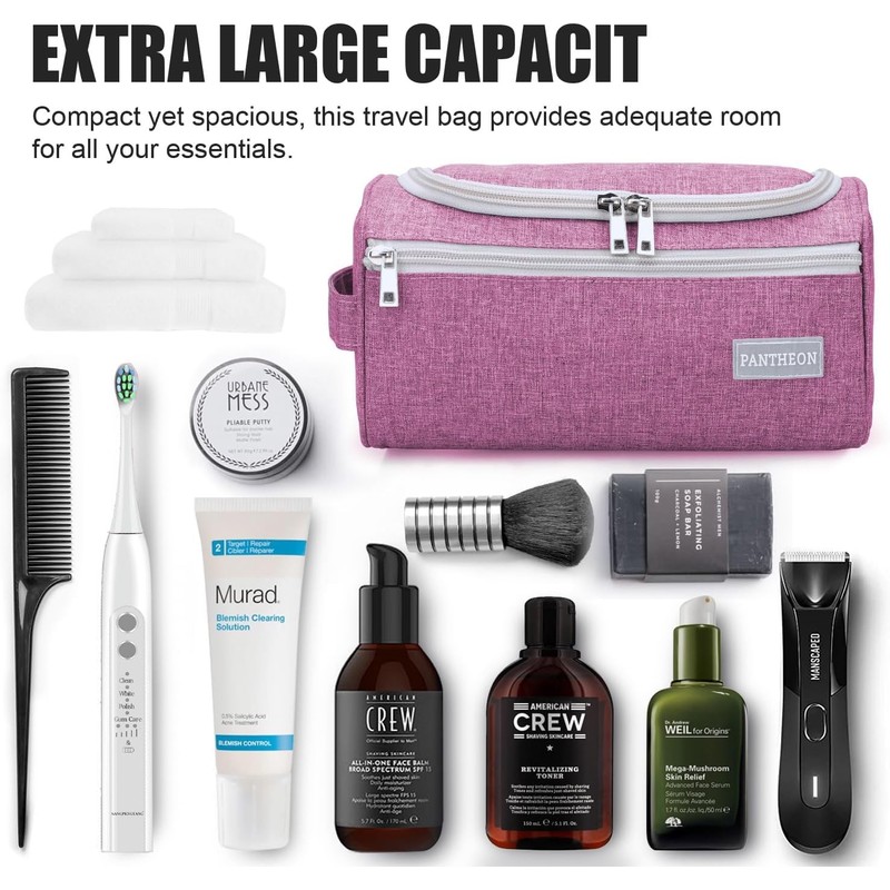 emissary Travel Hanging Toiletry Bag, Lightweight Travel Makeup Organizer for