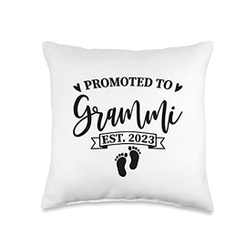 Smarty Pants Designs Promoted to Grammi est. 2023 New Grandmother Gift Throw Pillow, 16x16, Multicolor