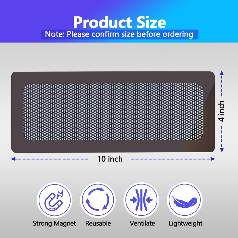 Demiwise 4Pack Magnetic Floor Vent Covers,5.5x12 inch Magnetic Mesh Vent