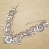 RechicGu Vintage Silver Mythology Fairytale Lucky Charms Cuff Bangle Bracelet