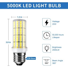 NS 20W Led Corn Bulb , 5000K White E26/E27 Base for Home Garage Warehouse Pack of 4