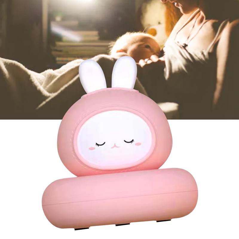 Rabbit Night Light Soft Light Rechargeable Cute Tap Control Nursery