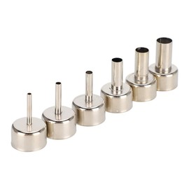 6pcs SMD Rework Station Accessory Hot Air Gun Nozzle, 858D Hot Air Rework Station Nozzle, Stainless Steel for 858 Hot Air Gun SMD Rework Station