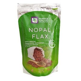 NUESTRA SALUD NOPAL FLAX - LINAZA ADELGAZANTE / 100% NATURAL  1 LB.