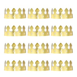 sourcing map 12 Pcs Paper Crowns Gold Foil Birthday Crowns Bulk Glitter Party Hats for Birthday Party Hats Decoration Crown Party Supplies, Simple Style