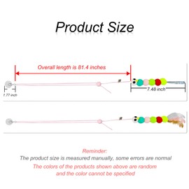 WishLotus Interactive Cat Toys, 2 PCS Retractable Hanging Door Self-Playing Cat Feather Toy, Soft and Cute Caterpillar Cat Toy with String, Sticky Hook and Bell for Cat Playing and Killing Time (A)