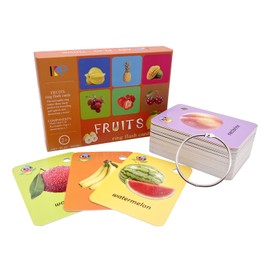 Fruit Flash Cards for Toddler,Kids Learning Picture Fruit Flash Cards for Kids,Toddler Flash Cards,Sight Words with Pictures Fruit Flash Cards,Kindergarten Kids Flash Cards 52 Pcs with Rings (Fruit)