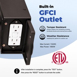 OPAXIS Outdoor House Lights Wall Mount with GFCI Outlet, Oil-Rubbed Bronze with Gold Trim Farmhouse Exterior Lighting Fixtures for Porch, Garage, 100% Aluminum Anti-Rust Front Door Light Motion Sensor