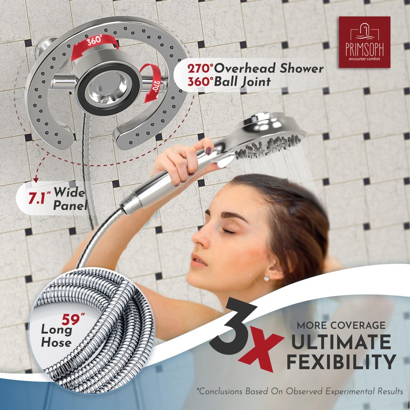 PRIMSOPH Shower Head Handheld Spray Combo 10 Mode Spray Settings