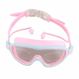Children Swimming Goggles Water and Fog Resistant Wide Mirror Band Transparent Large Frame Kids Swimming Glasses