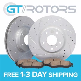 GT//Rotors [Front Kit] Brake Rotors & Ceramic Pads for Honda Accord EX V6 COUPE ONLY 13-15