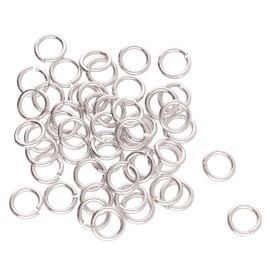 The Beadsmith Open Jump Rings – 6mm, Silver Plated, 18-gauge Wire Thickness, 144 Pieces – Findings for Making Keychains, Charms, Chain Mail and Body Jewelry