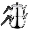 Hascevher Stainless Steel Turkish Teapot Team Induction Compatible (2.5 Liter)