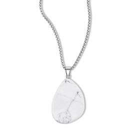 GAVU Crystal Necklace with Pendant, howlite, Howlite