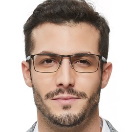 OCCI CHIARI Computer Glasses for Men Blue Light Filter Reading glasses 0 100 150 200 250 300 350 400 500 600 (Black Grey,6.0)
