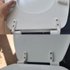 Canomo Universal White Plastic Toilet Seat Hinges Replacement with Bolts