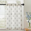 Small Curtains for Windows,Sheer Floral Farmhouse Linen Cafe Curtains 20