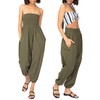 2 in 1 Cotton Harem Trouser or Bandeau Jumpsuit Khaki