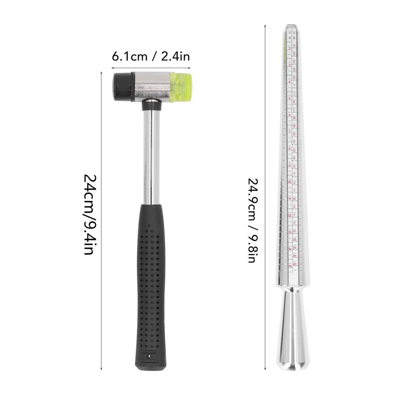 Ring Sizer Measuring Tool Mandrel Gauge Jewelry Hammer Measurement Maker